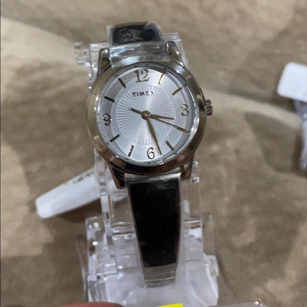 Timex Black/Silver Tone bangle watch